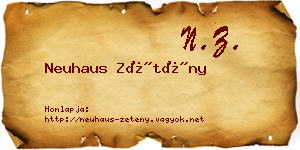 Neuhaus Zétény névjegykártya